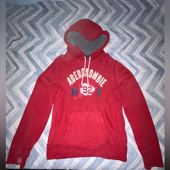 ABERCROMBIE & FITCH HOODIE (M) - Red - Picture 1 of 1